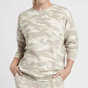 Athleta Studio to Street Camo Sweatshirt in Oatmeal Heather Size XL